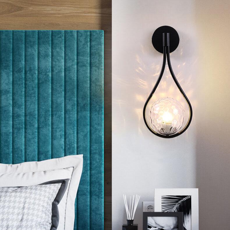 Moderna Applique con Globo a Forma di Goccia d'Acqua 1 Luce 2 Design