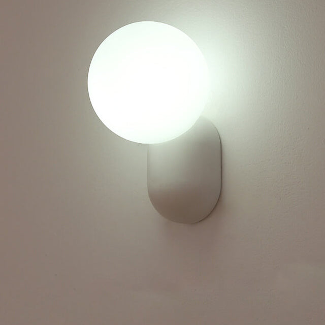 Soffitto a Parete in Resina Stile Macaron Minimalista Moderno con Sfera di Vetro 1 Luce