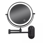 Specchio ingrandente LED ricaricabile nero per trucco e bagno