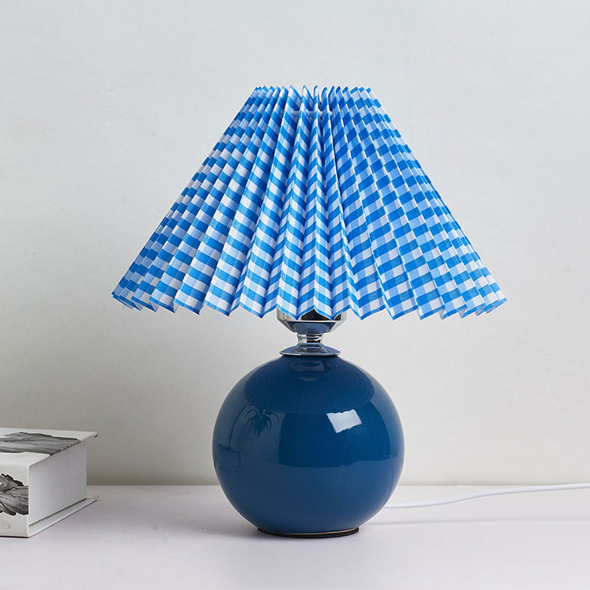 Lampada da Tavolo Ceramica Pieghettata Minimalista Nordica a 1 Luce