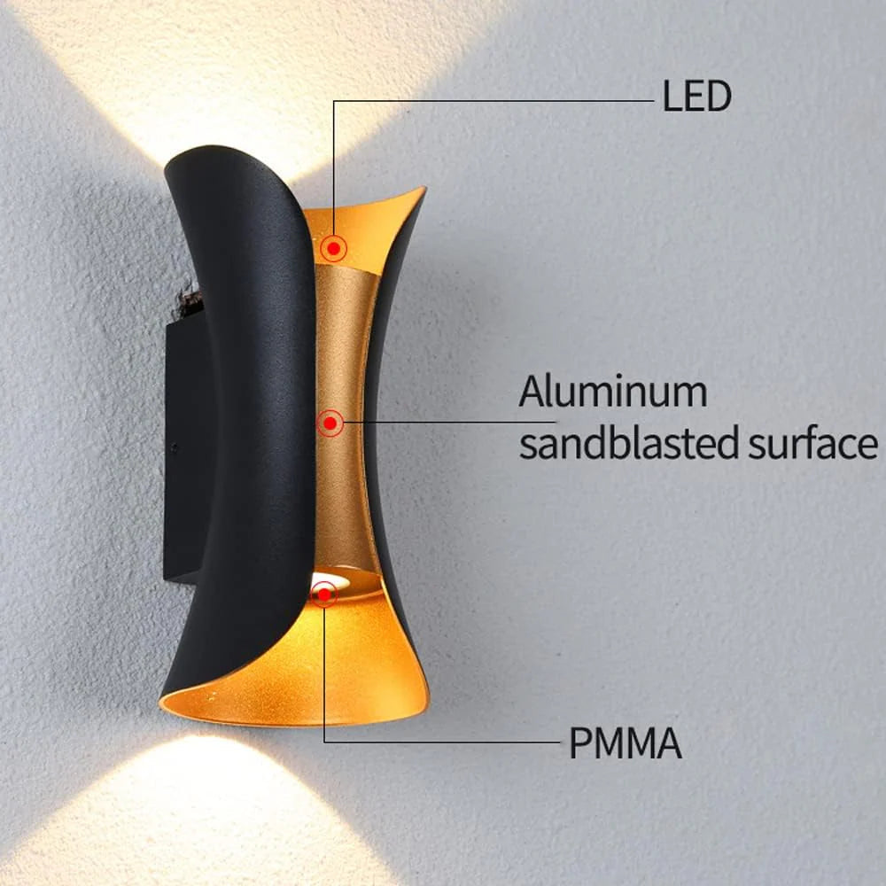 Moderna Luce da Parete Irregolare in Alluminio per Esterni
