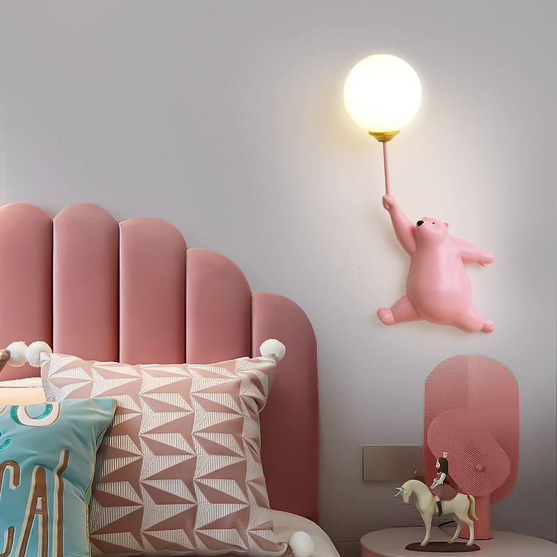 Lampada da Parete Orso Carina Luce a Palloncino Decorativa per Stanza Bambini
