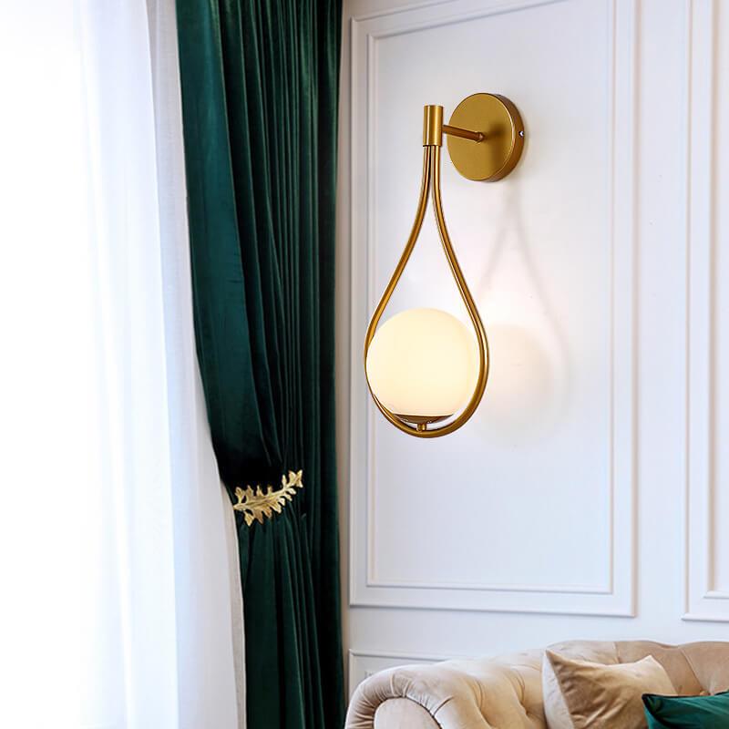 Moderna Applique con Globo a Forma di Goccia d'Acqua 1 Luce 2 Design