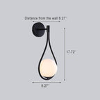 Moderna Applique con Globo a Forma di Goccia d'Acqua 1 Luce 2 Design