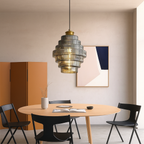 Lampada a Sospensione in Vetro Vintage a Più Livelli