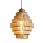 Lampada a Sospensione in Vetro Vintage a Più Livelli