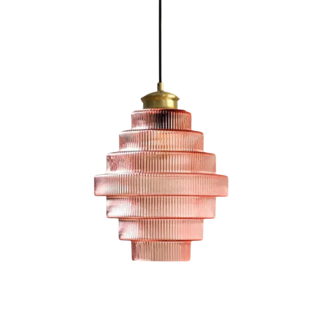 Lampada a Sospensione in Vetro Vintage a Più Livelli
