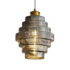 Lampada a Sospensione in Vetro Vintage a Più Livelli