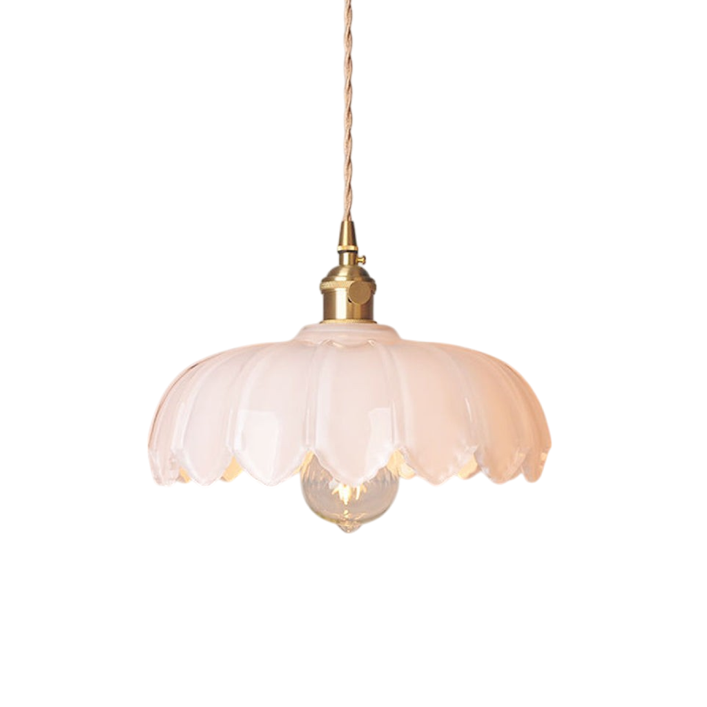 Lampadario in Vetro a Forma di Fiore Retro