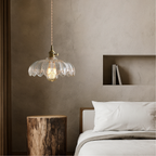 Lampadario in Vetro a Forma di Fiore Retro