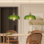 Lampadario in Vetro a Forma di Fiore Retro