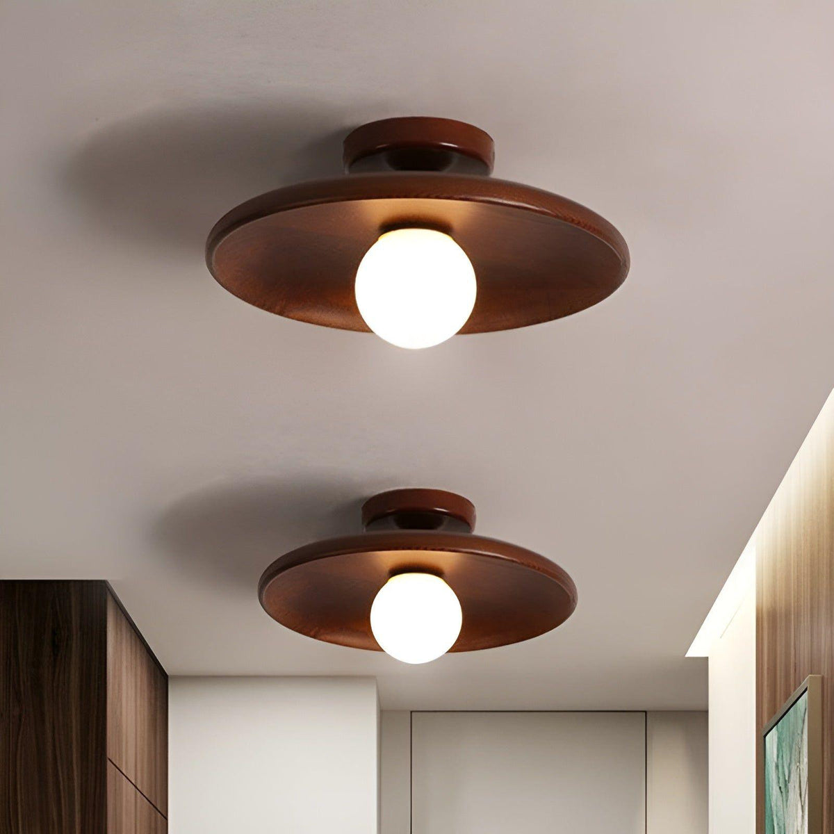 WoodBliss Light - Lampada da soffitto minimalista in legno Wabi Sabi