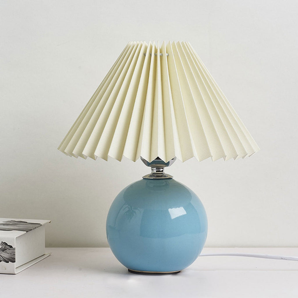 Lampada da Tavolo Ceramica Pieghettata Minimalista Nordica a 1 Luce