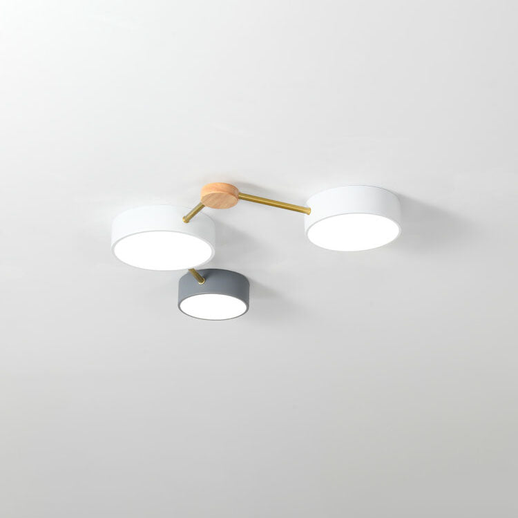 Illuminazione a Soffitto LED in Legno Massello e Ferro Stile Minimalista Scandinavo