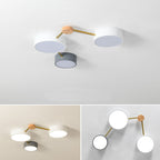 Illuminazione a Soffitto LED in Legno Massello e Ferro Stile Minimalista Scandinavo