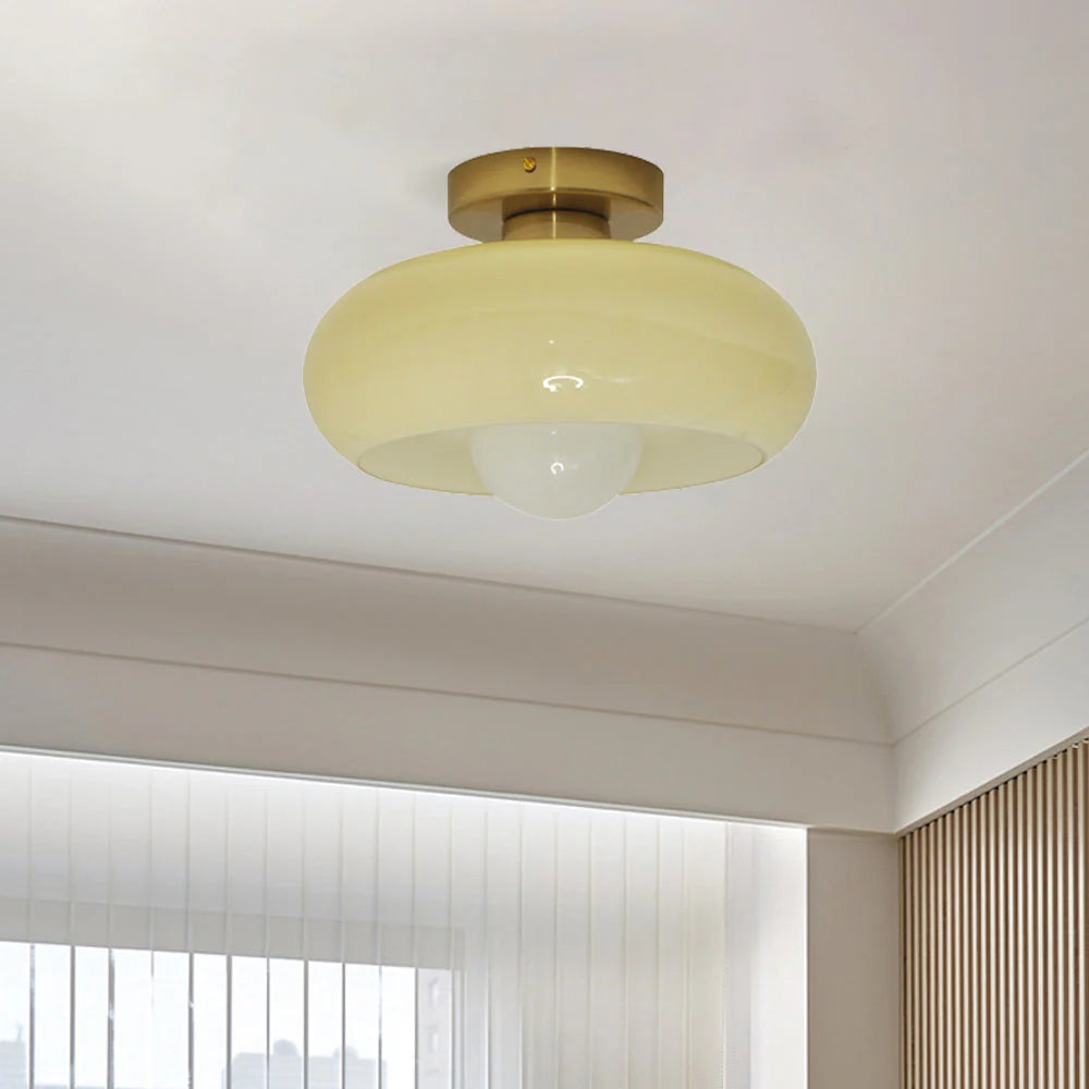 Lampada da soffitto in vetro rotonda classica