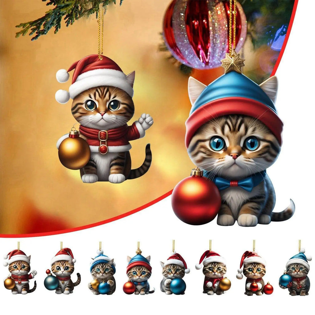 Set di Ornamenti Natalizi per Gatti da 24 Pezzi – Acrilico