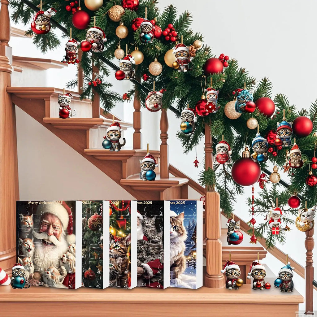 Set di Ornamenti Natalizi per Gatti da 24 Pezzi – Acrilico