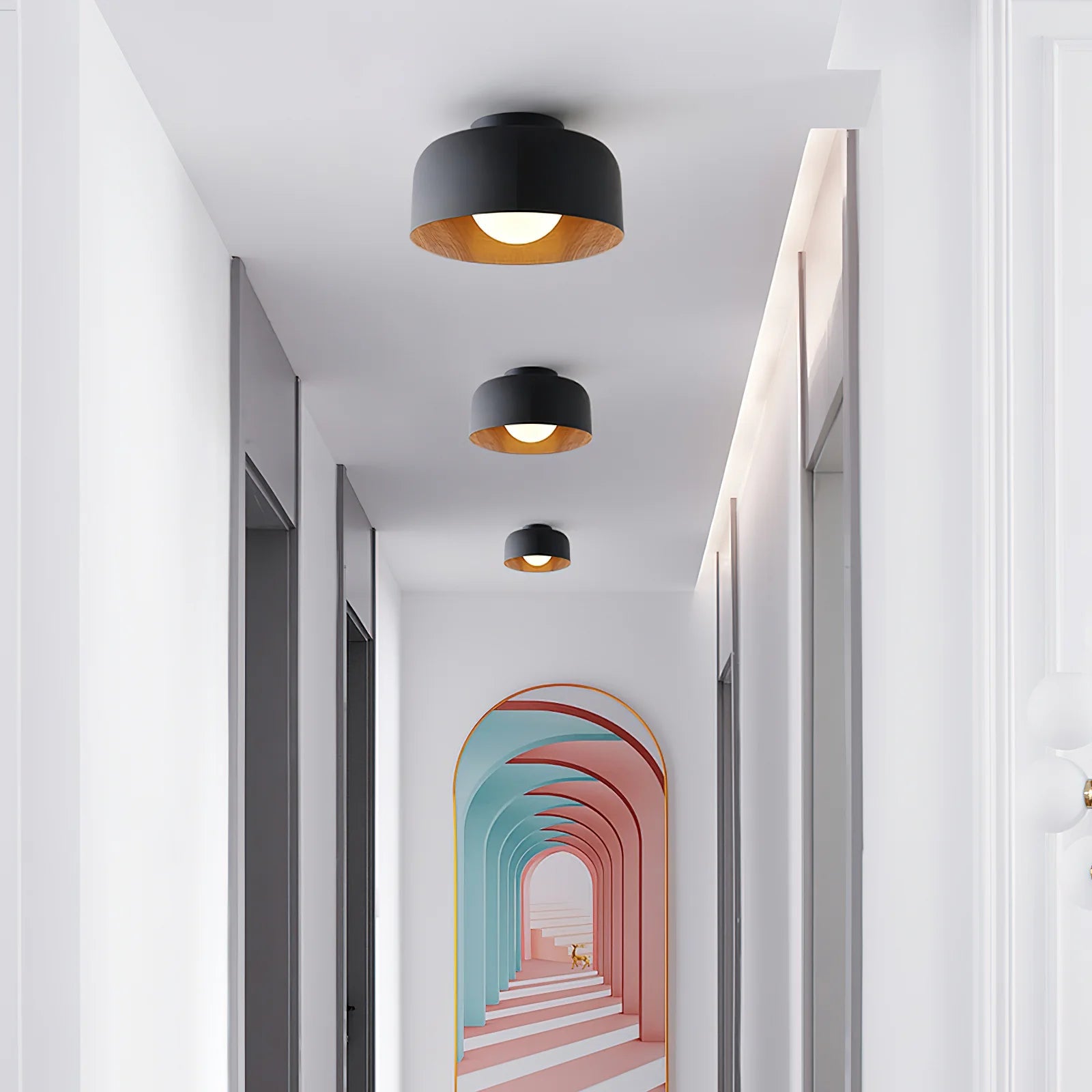 Lampada da soffitto in ferro a cupola semplice