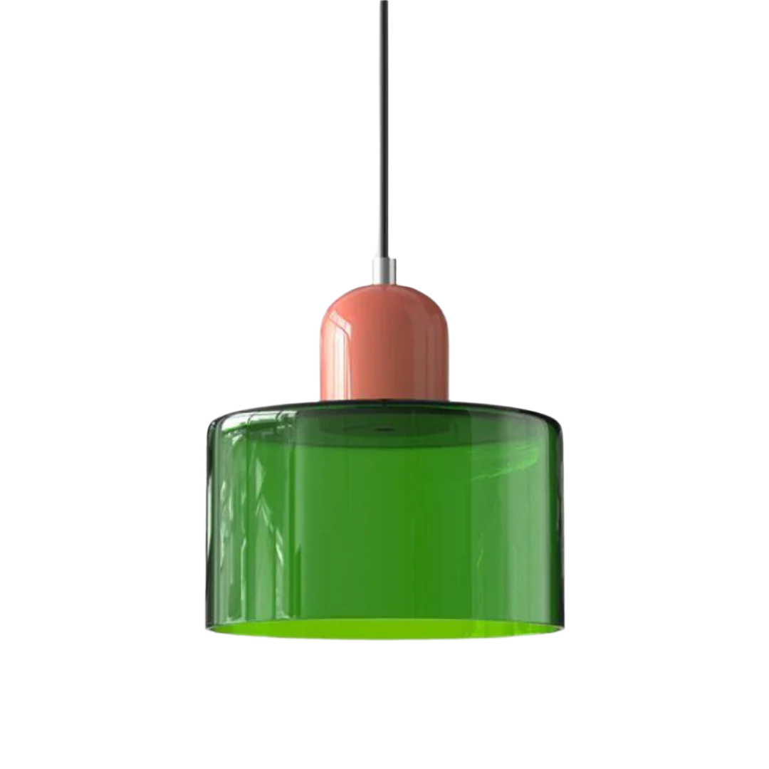 Lampada a sospensione in vetro – Elegante lampada cilindrica per ambienti accoglienti