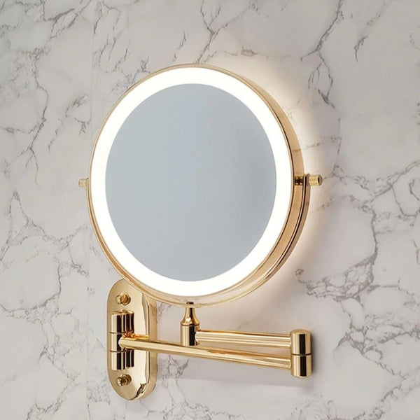 Specchio Ingranditore LED Ricaricabile Oro per Trucco e Bagno