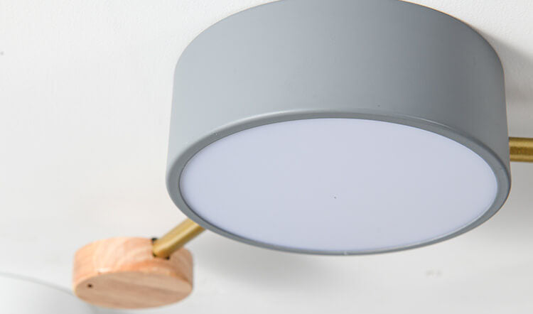 Illuminazione a Soffitto LED in Legno Massello e Ferro Stile Minimalista Scandinavo
