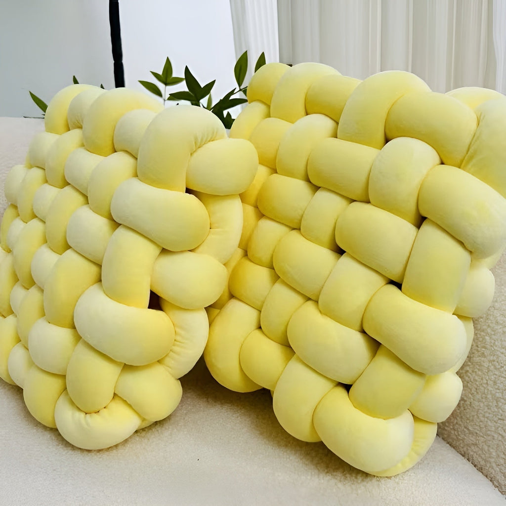 Cuscini decorativi a nodo in set da 2 – Morbidi e Decorativi | Perfetti per divano, letto e soggiorno