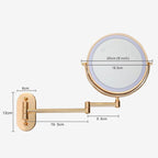 Specchio Ingranditore LED Ricaricabile Oro per Trucco e Bagno