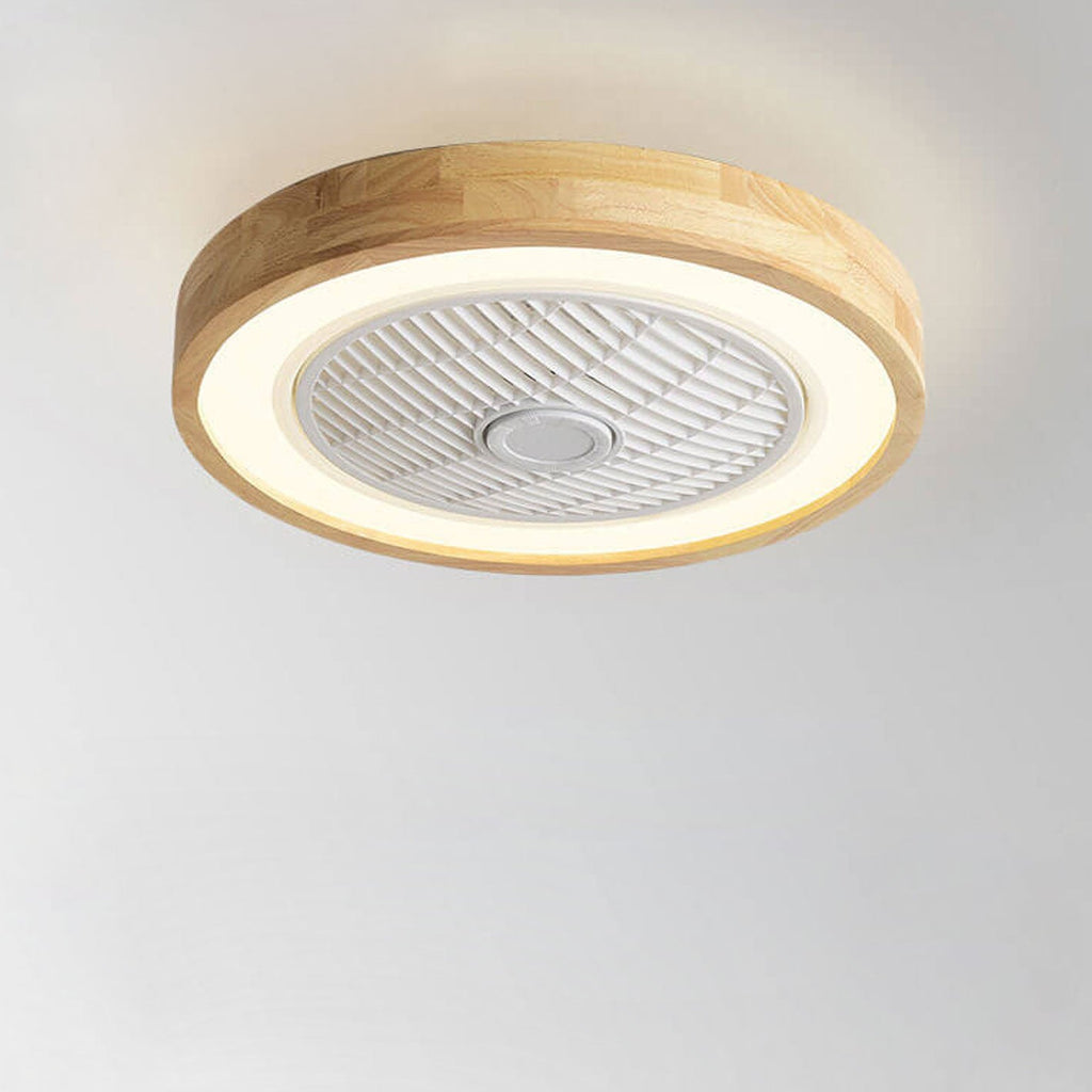 Faro da soffitto a ventola LED geometrico in legno minimalista moderno