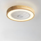 Faro da soffitto a ventola LED geometrico in legno minimalista moderno