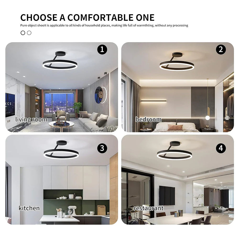 Lampada da Soffitto Rotonda Moderna in Acrilico