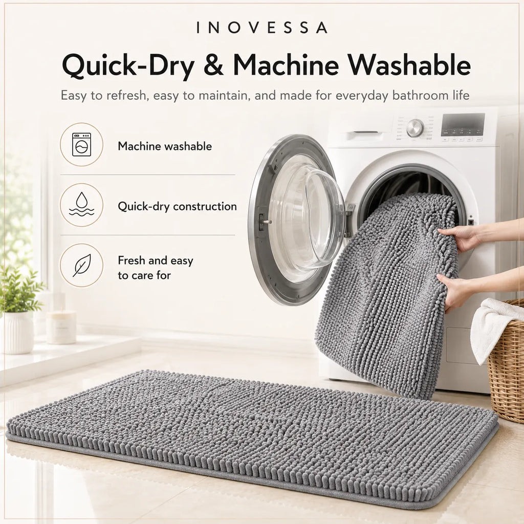 Tappetino da Bagno Assorbente in Chenille Kaelis