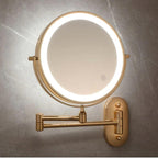 Specchio Ingranditore LED Ricaricabile Oro per Trucco e Bagno