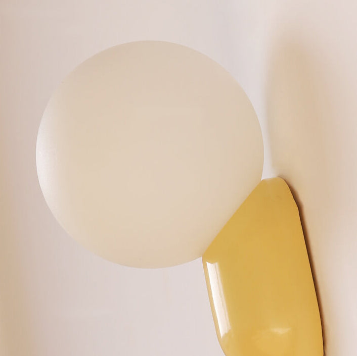 Soffitto a Parete in Resina Stile Macaron Minimalista Moderno con Sfera di Vetro 1 Luce