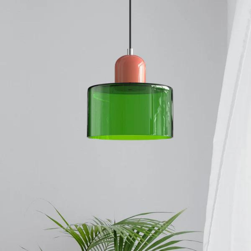 Lampada a sospensione in vetro – Elegante lampada cilindrica per ambienti accoglienti