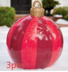 Palla di Natale Gonfiabile 60 cm – Decorazione Natalizia in PVC Resistente alle Intemperie per Esterni