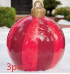Palla di Natale Gonfiabile 60 cm – Decorazione Natalizia in PVC Resistente alle Intemperie per Esterni