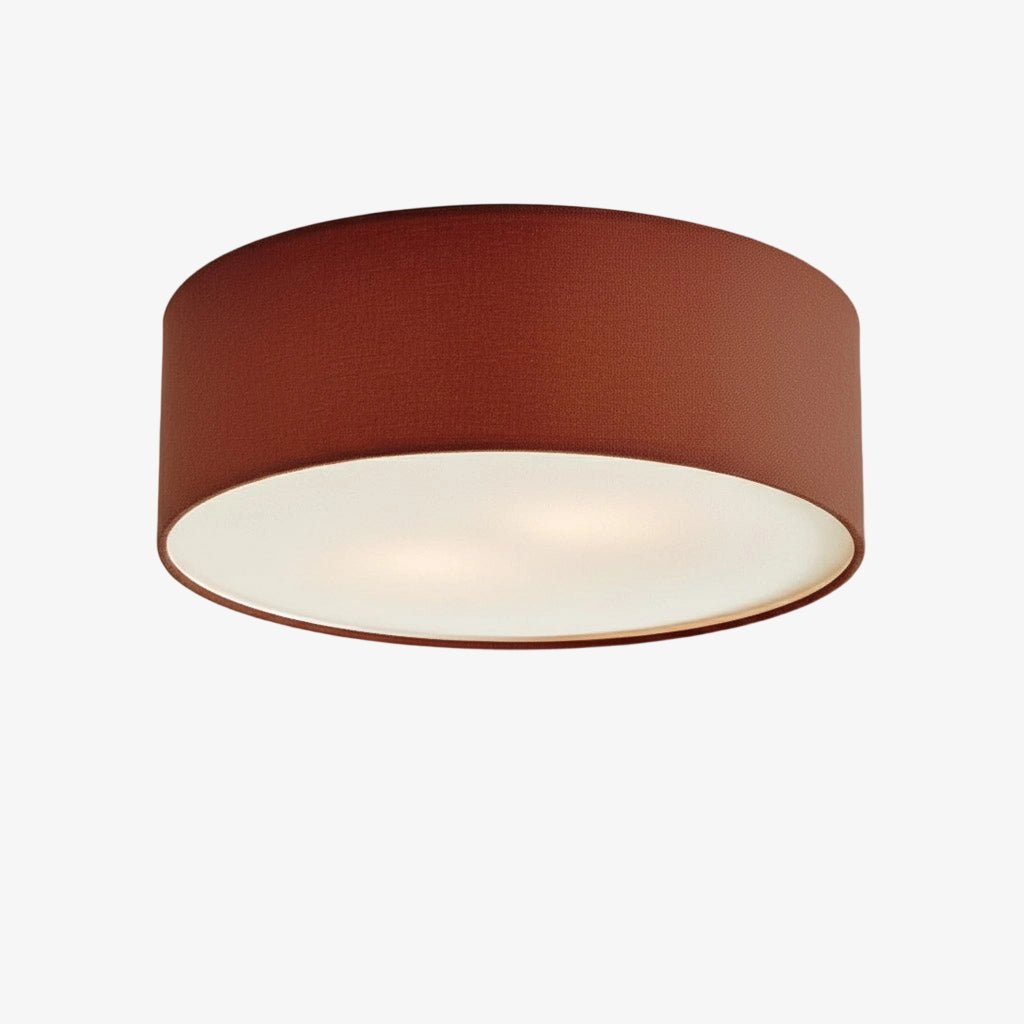 Lampada da soffitto a tamburo in lino per camera moderna