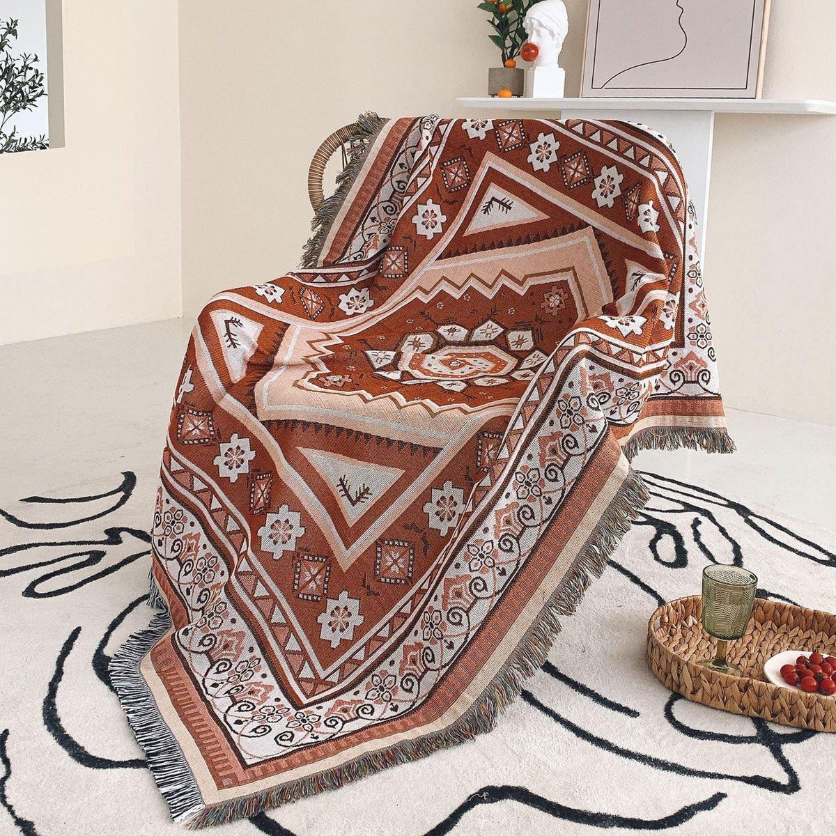 Coperta Woven BoHo Mirage del Deserto
