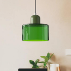 Lampada a sospensione in vetro – Elegante lampada cilindrica per ambienti accoglienti