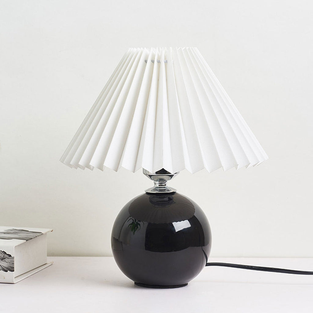 Lampada da Tavolo Ceramica Pieghettata Minimalista Nordica a 1 Luce