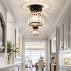Talrex | Moderno Faretto da Soffitto Nero con Ombra di Cristallo per Corridoio e Soggiorno