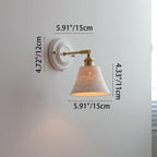 Applique da parete in ceramica vintage tradizionale rotonda in ottone con 1 luce per soggiorno