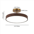 Luce a LED rotonda semi-incassata in legno minimalista giapponese Wabi-sabi