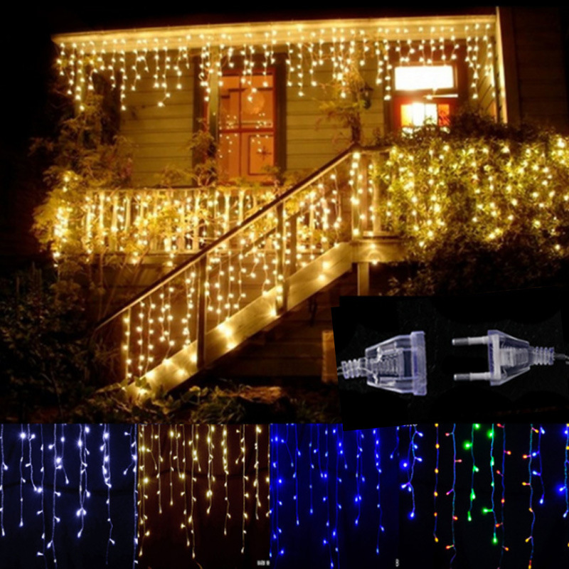 Illuminazione Natalizia a LED con Ghiaccioli e Cielo Stellato – Tenda di Luce per Esterni