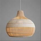 Lampada a Sospensione Classica Rotonda in Rattan