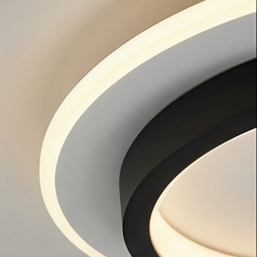 Lampada da soffitto moderna rotonda in metallo e acrilico