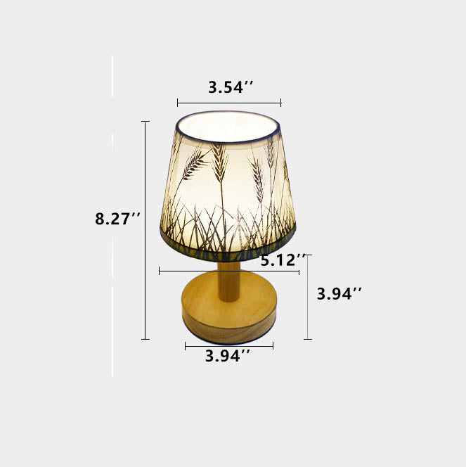 Lampada da Tavolo LED con Paralume a Tamburo in Lino Vintage 1 Luce