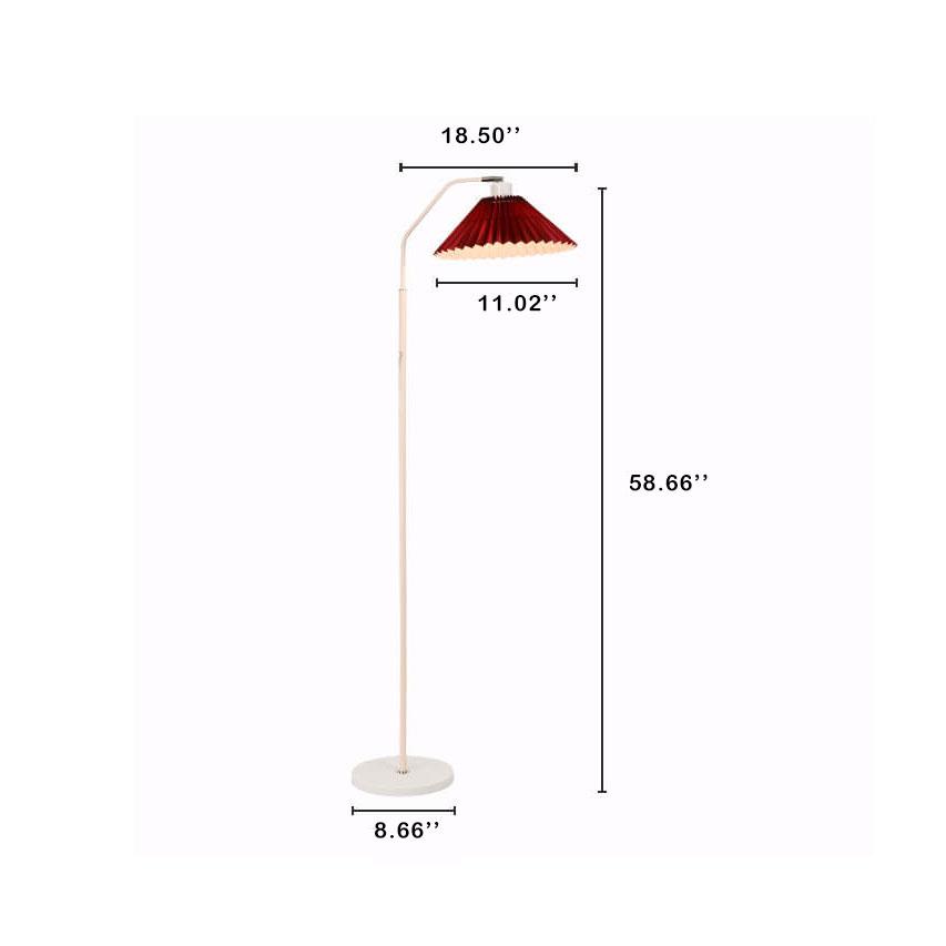 Lampada da terra con paralume plissettato in tessuto minimalista a 1 luce