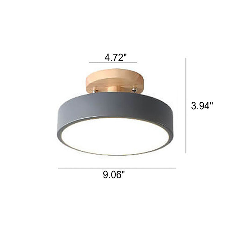 Lampada da soffitto a LED rotonda Nordic Log semi-incassata
